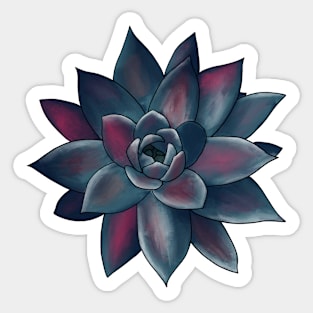 Colorful Succulent - Magenta and Gray Blue Sticker